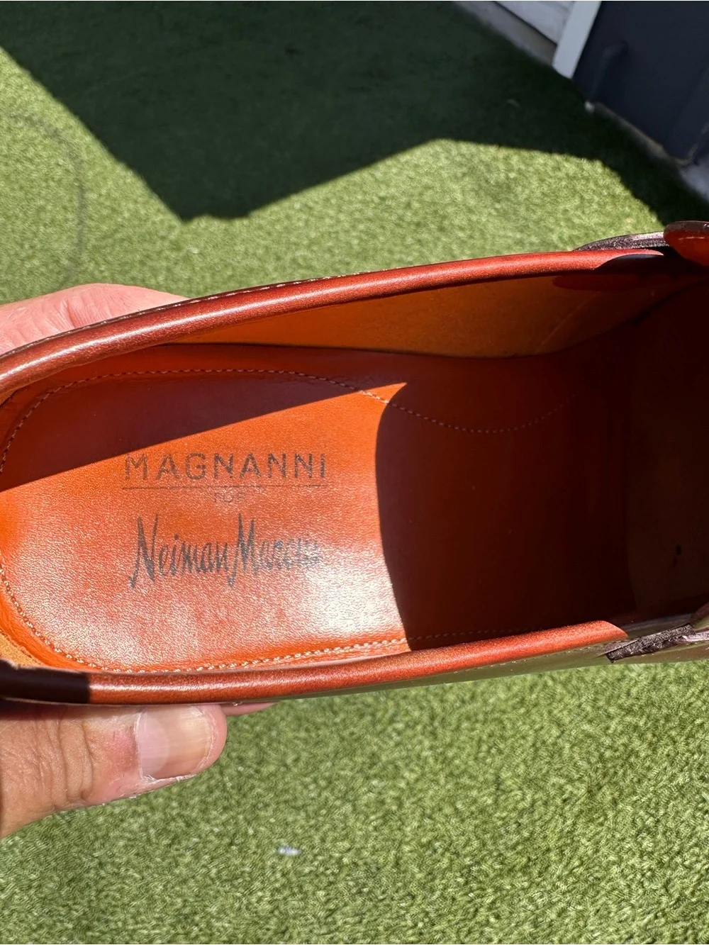 Magnanni Men's Red-Brown Leather Bit Loafers